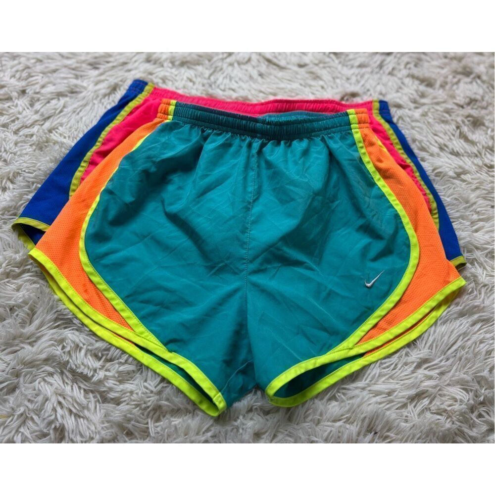 2 piece Women’s Hot Pink and Neon Green Athletic Shorts Size Extra Small and Sma